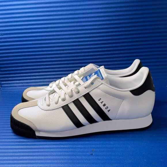 Size 11- Men’s Adidas Samoa White Black Athletic Sneakers main image 6